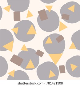 Geometric 'cut out' seamless vector pattern with different shapes