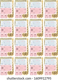 Geometric cute animals seamless pattern. Snake, giraffe, swan, pigs, elephant. Vector collection perfect for childish decoration clothes, patterns, stickers, cards, fabric, textile, t-shirt, blanket
