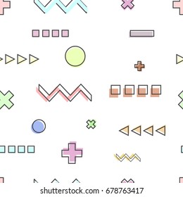 Geometric cute colorful background.Geometric abstract vector pattern - seamless