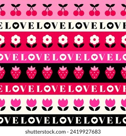Geometric cute icon with stripe pattern design for valentine's day.