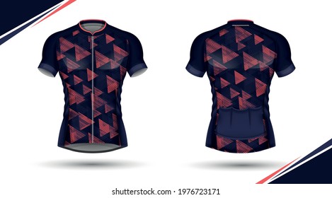 Geometric Cycling jersey design, front and back