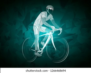 geometric, cyclist stylized vector, road cycling