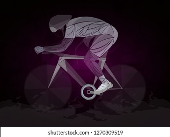 geometric, cyclist stylized vector, road cycling