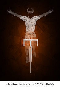 geometric, cyclist stylized vector, road cycling