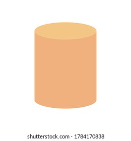 icono de forma de cilindro geométrico sobre fondo blanco, estilo plano, ilustración vectorial
