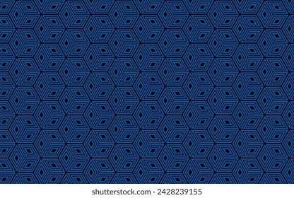 geometric daimond box blue color background seamless pattern