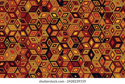 geometric daimond box warm color background seamless pattern