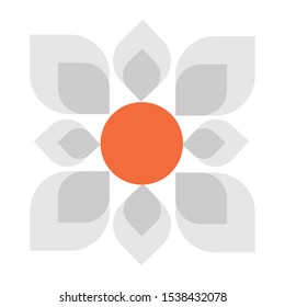Geometric daisy flower vector illustration. Hand drawn abstract floral bloom nature clipart. 
