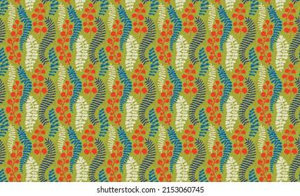 Geometric damascus ornament. Ikat border. Ethnic embroidery with leaves and monograms. Tribal vector texture. Seamless folk pattern in Aztec style. Indian, Scandinavian, Gypsy, Mexican, African rug.