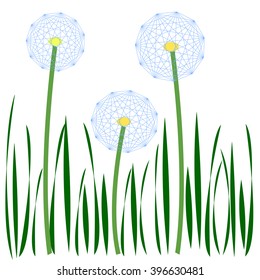 Geometric dandelions. Vector illustration