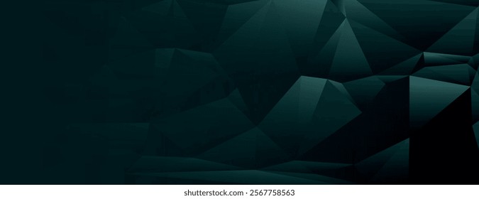 Geometric dark green background, with angular shapes. The background is modern and textured. Green color enhances the background's depth. Modern abstract geometric minimal background vector.