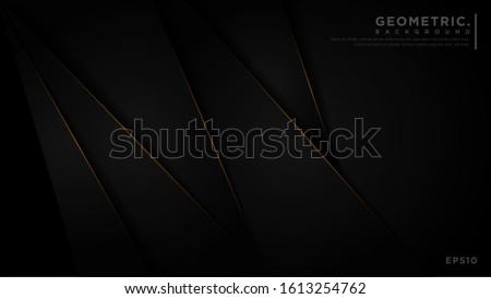 Geometric Dark Overlap Background. With golden light effect, geometric line shapes, vector illustrations, Abstract modern background, eps10