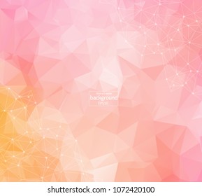 Geometric Dark Pink Polygonal background molecule and communication. Connected lines with dots. Minimalism background. Concept of the science, chemistry, biology, medicine, technology.