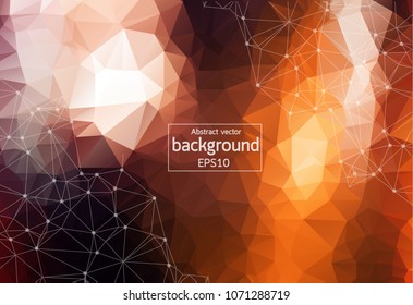 Geometric Dark Polygonal background molecule and communication. Connected lines with dots. Minimalism background. Concept of the science, chemistry, biology, medicine, technology.