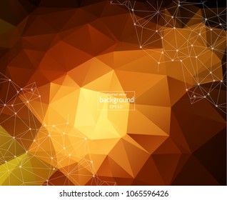 Geometric Dark Red Polygonal background molecule and communication. Connected lines with dots. Minimalism background. Concept of the science, chemistry, biology, medicine, technology.