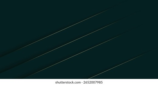  Fondo geométrico verde azulado oscuro con tiras de oro