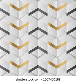 Geometric decor stripes white and golden element. seamless texture. vector illustration.