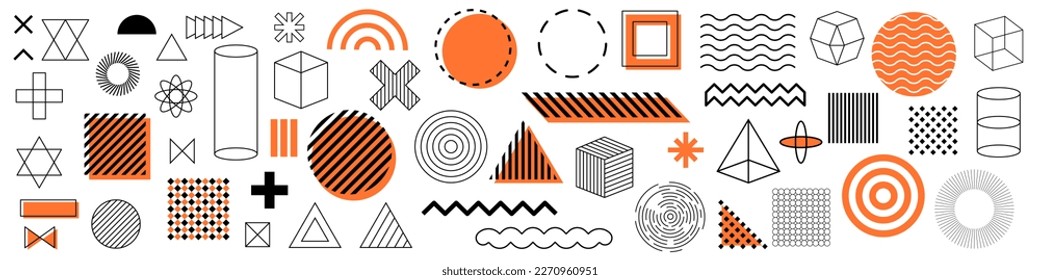 Decoración geométrica. Formas vectoriales abstractas. Conjuntos de formas geométricas.