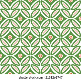 Geometric Decorative Abstract Circles Retro Pattern Trendy Fashion Colors Tile Style Chic Backdrop Design Perfect for Allover Fabric Print and Wall Paper