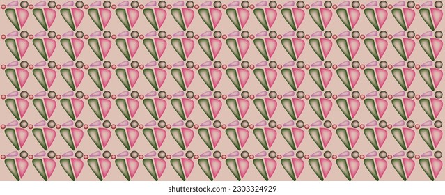 Geometric decorative abstract vector with pastel, pink, metalic and green background colors