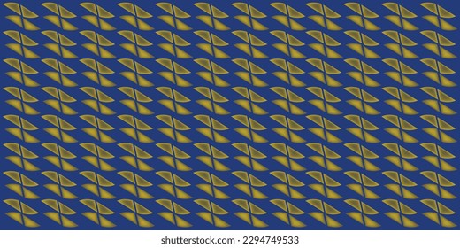 Geometric decorative abstract vector with yellowish gold and blue background 