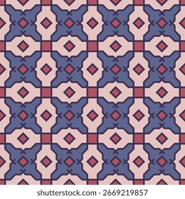 Geometric Decorative Diamond Motif Pattern Design with Elegant Color Tones