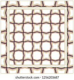 Geometric Decorative Elements. Abstract Background. Pattern Design Style For Print On Fabric, Papper, Silk Neck Scarf, Kerchief Design. Vector Illustration