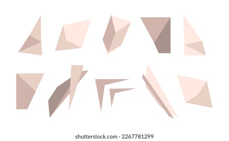 Geometric decorative elements in pastel colors. Modern and trendy set of vector geometric shapes. For creative and harmonious design and decor, for collage.