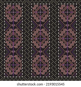 Geometric decorative Floral elements seamless vector pattern background. Design for use backdrop All over print textile fabrics and others, Ornamental pattern design ready to print. Easy customizable