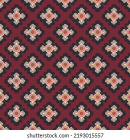 Geometric decorative Floral elements seamless vector pattern background. Design for use backdrop All over print textile fabrics and others, Ornamental pattern design ready to print. Easy customizable