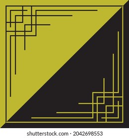 Geometrischer Zierrahmen, flaches Design, Vektorhintergrund. 
