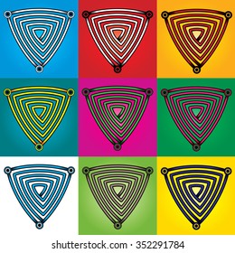 geometric decorative labyrinth shape design badge 