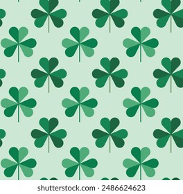 Geometric decorative pattern with clover leaves. Abstract bauhaus background in flat style