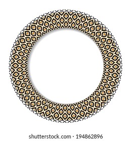 Geometric decorative round element with space for your text. Vector illustration