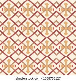 Geometric decorative seamless pattern. The ornament can be used for the manufacture of fabrics, wrapping paper, as an element in design and more.