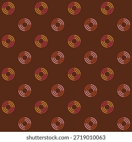 Vector de diseño de motivos sin costuras de Formas redondas marrones profundos geométricos