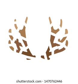 geometric deer antlers icon- vector illustration