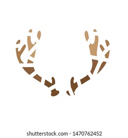 geometric deer antlers icon- vector illustration