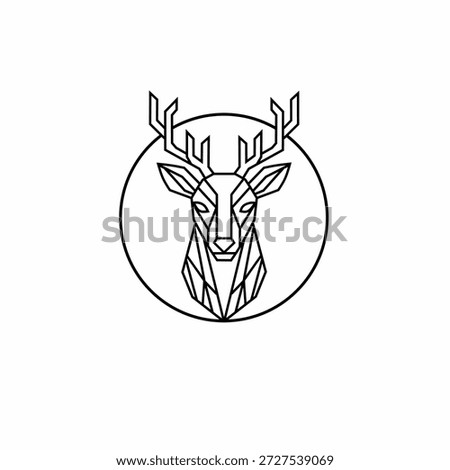 geometric deer head abstract silhouette vector logo 