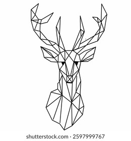 geometric deer head with color