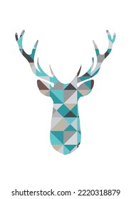 Geometric Deer Head. Interior Stylized Poster