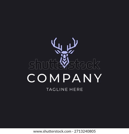 Geometric deer head logo with clean angular lines for a modern sharp look.