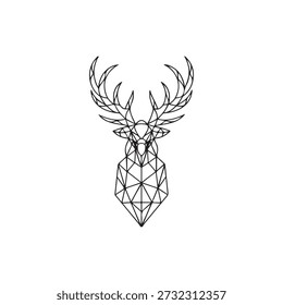Geometric Deer Head Vector Illustration