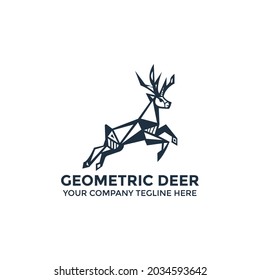 Geometric Deer Logo design Template