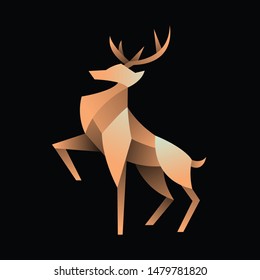 geometric  deer logo design vector