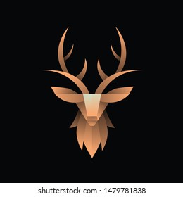geometric  deer logo design vector