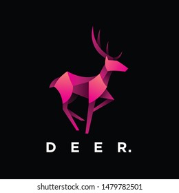 geometric  deer logo design vector