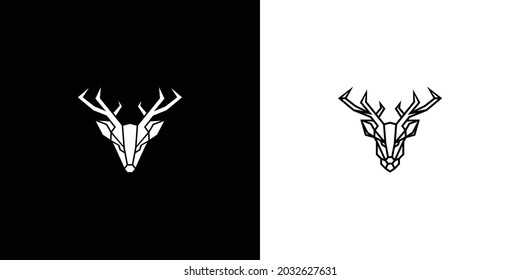 geometric deer logo template design