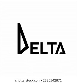 Geometric "Delta" word vector logo design with delta symbol in letters D and A.