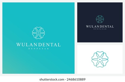 Geometric Dental Logo Design. Tooth Icon Design Vector Illustration